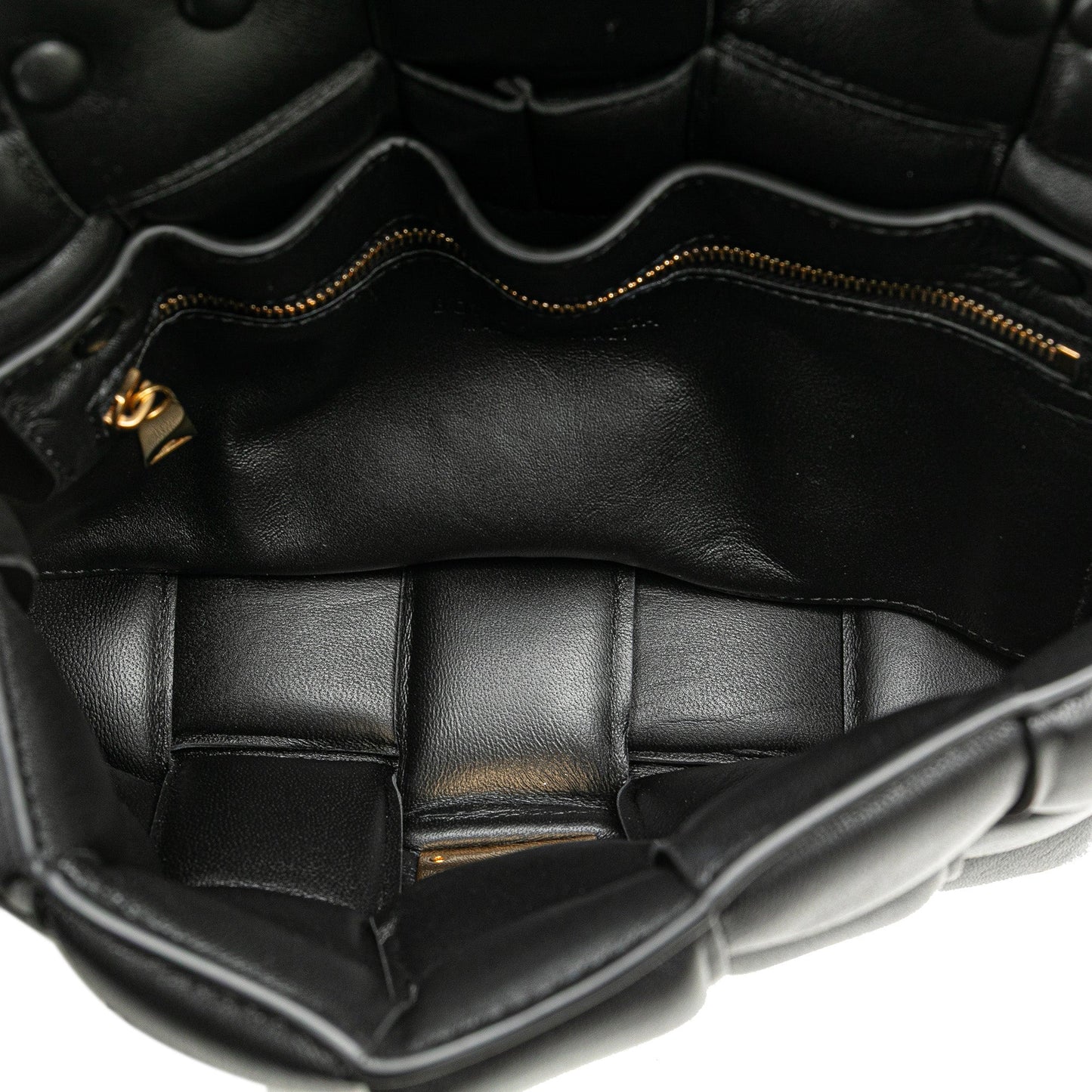 Bottega Veneta Nappa Intrecciato Padded Chain Cassette Satchel Black