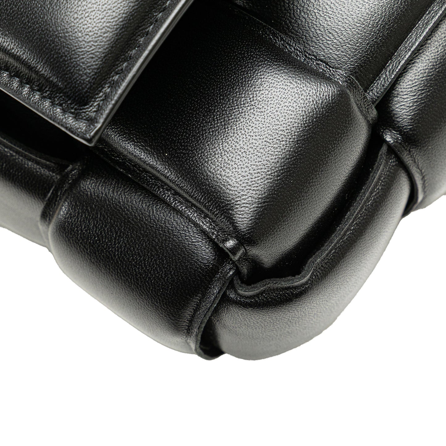 Bottega Veneta Nappa Intrecciato Padded Chain Cassette Satchel Black