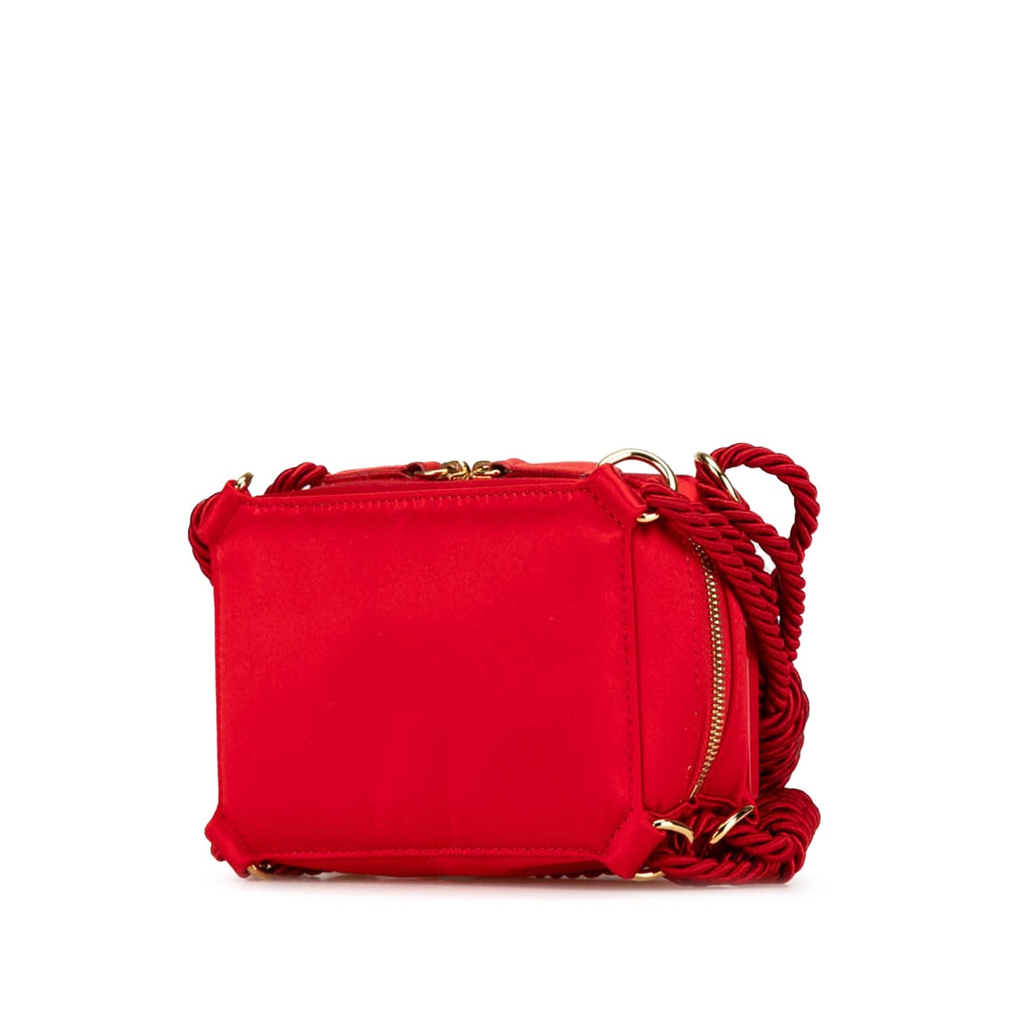 Fendi Mini FF PVC Satin Tassel Crossbody Red