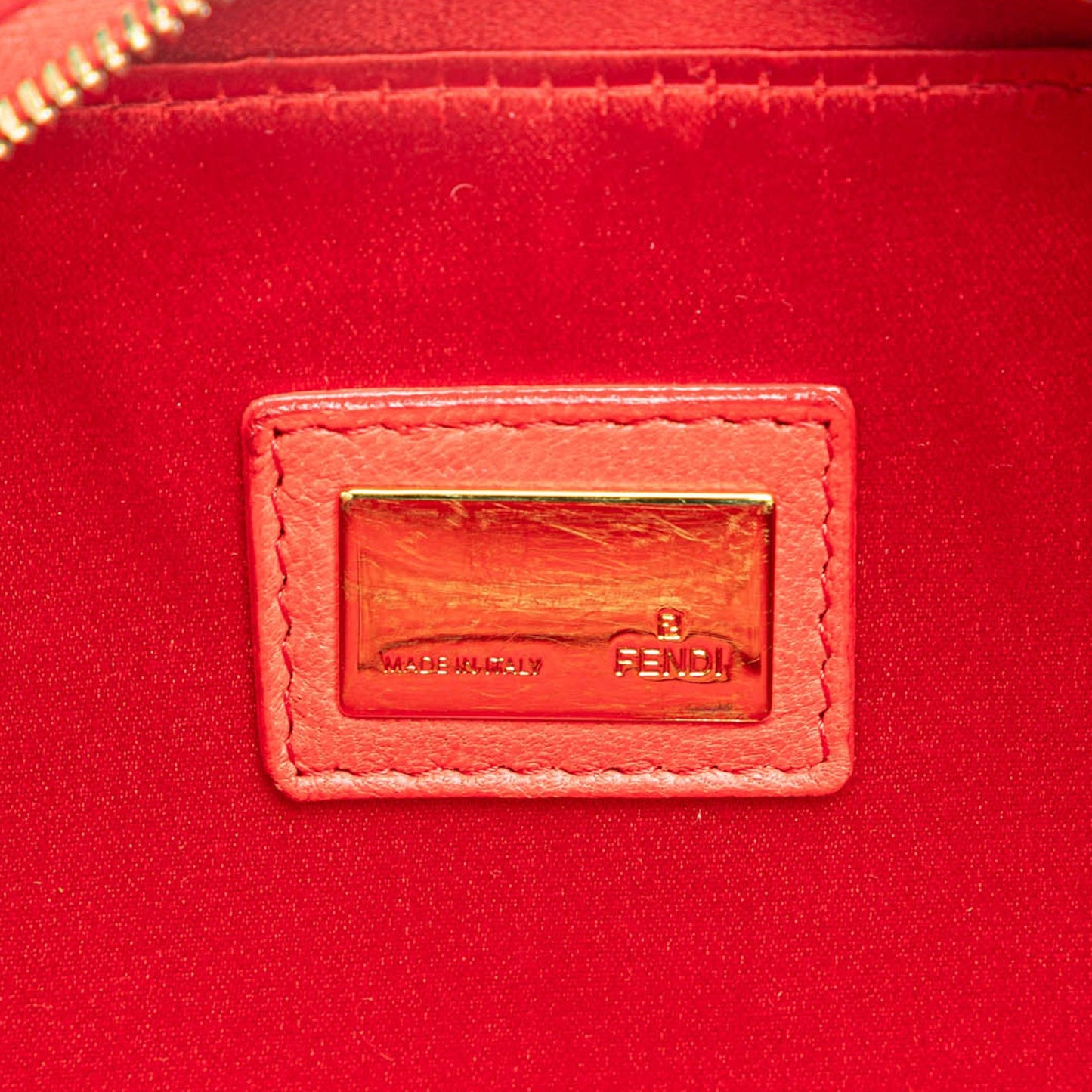 Fendi Mini FF PVC Satin Tassel Crossbody Red