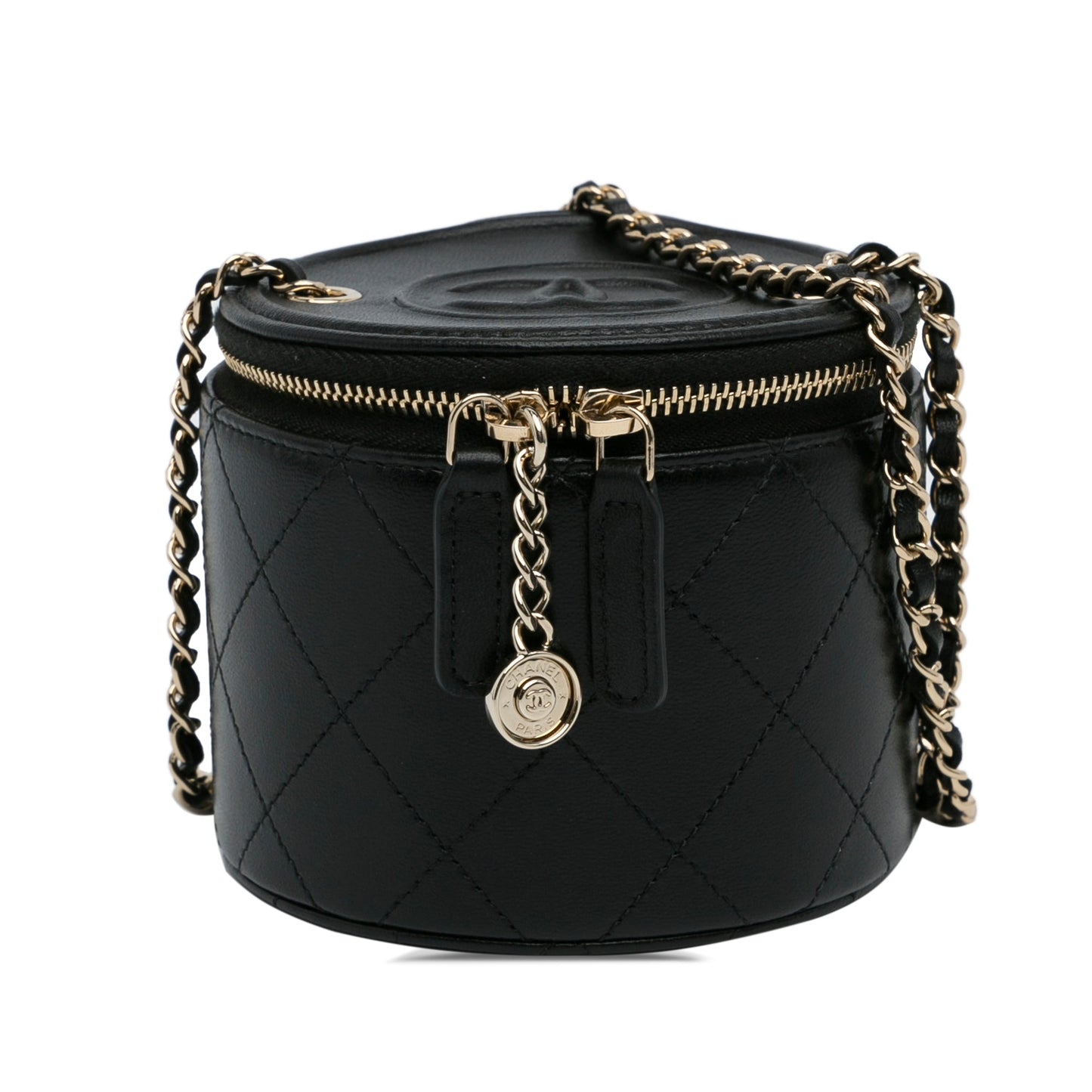 Chanel Mini CC Round Chain Vanity Bag Black