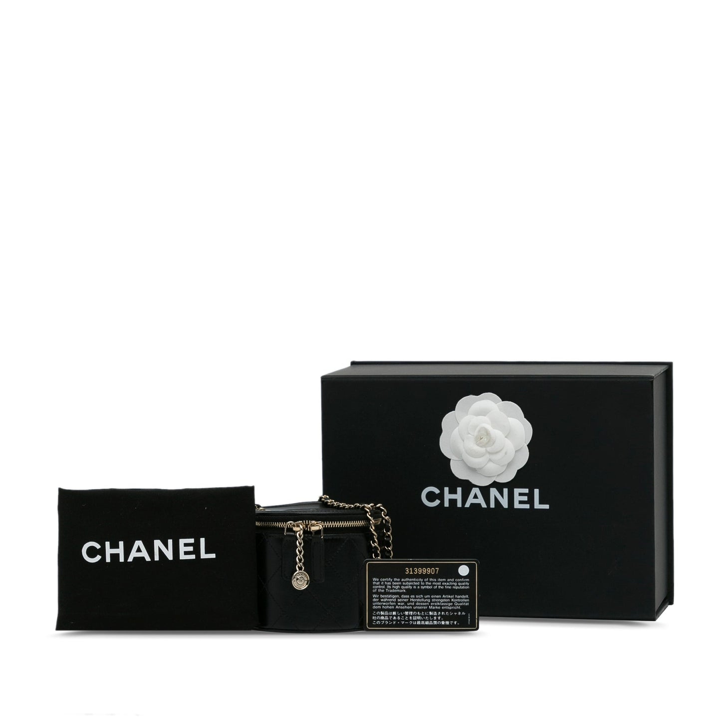 Chanel Mini CC Round Chain Vanity Bag Black