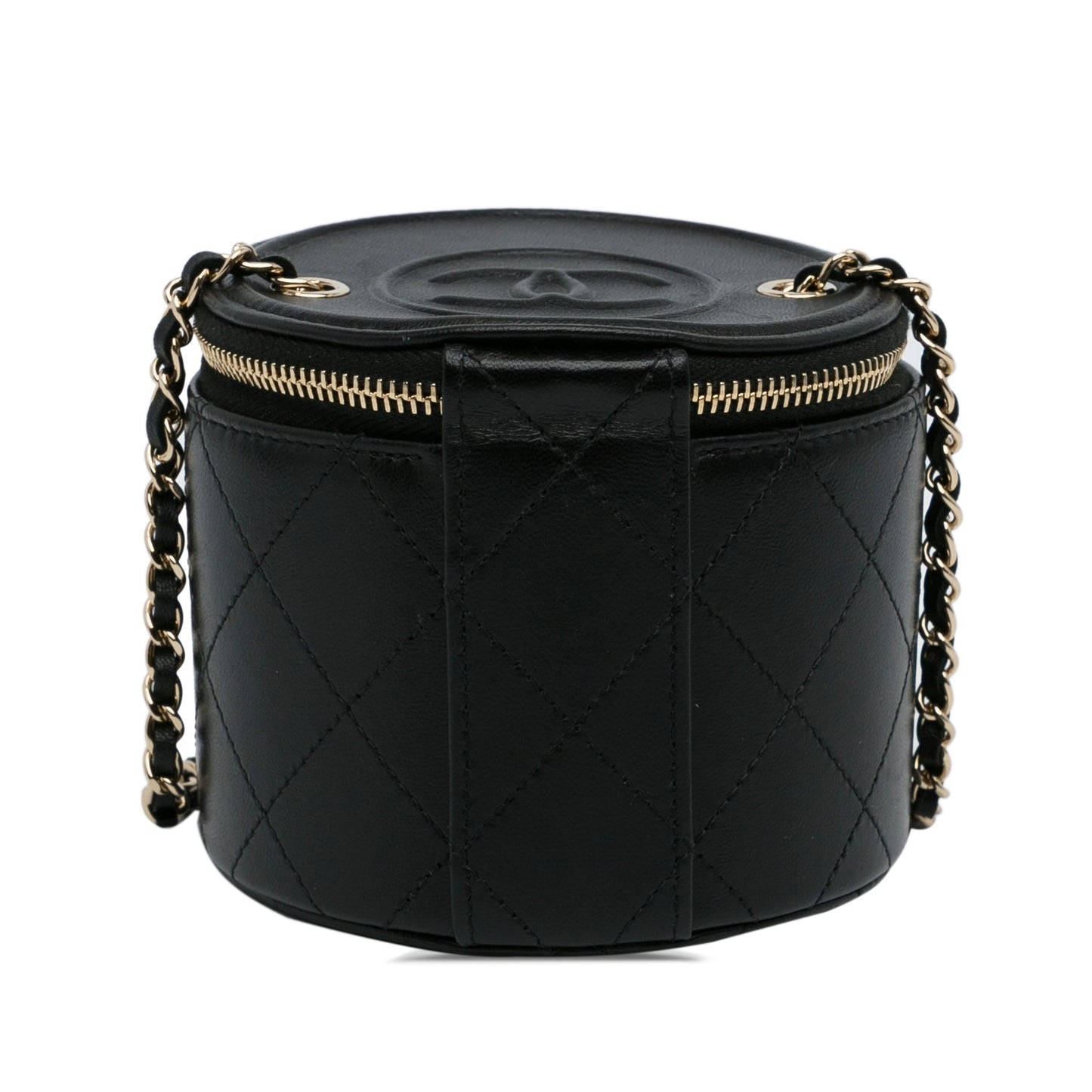 Chanel Mini CC Round Chain Vanity Bag Black