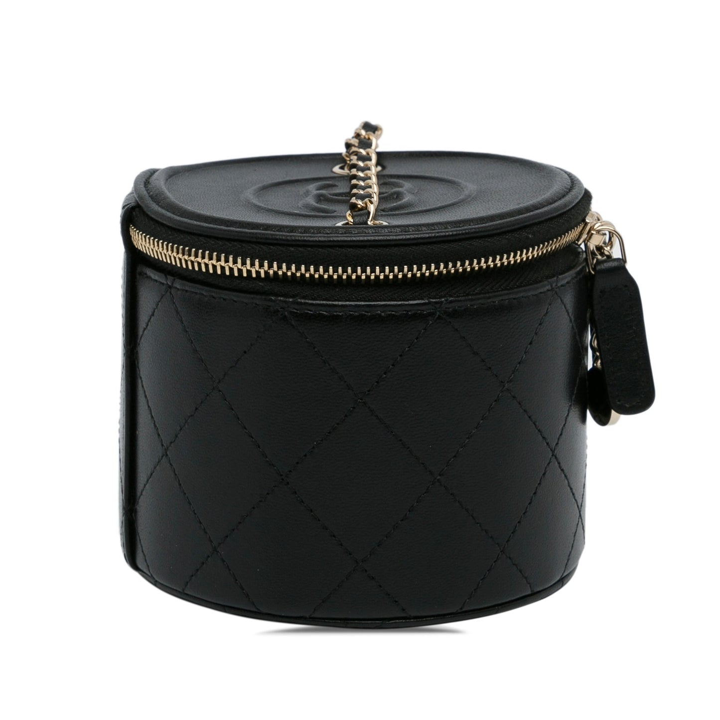 Chanel Mini CC Round Chain Vanity Bag Black