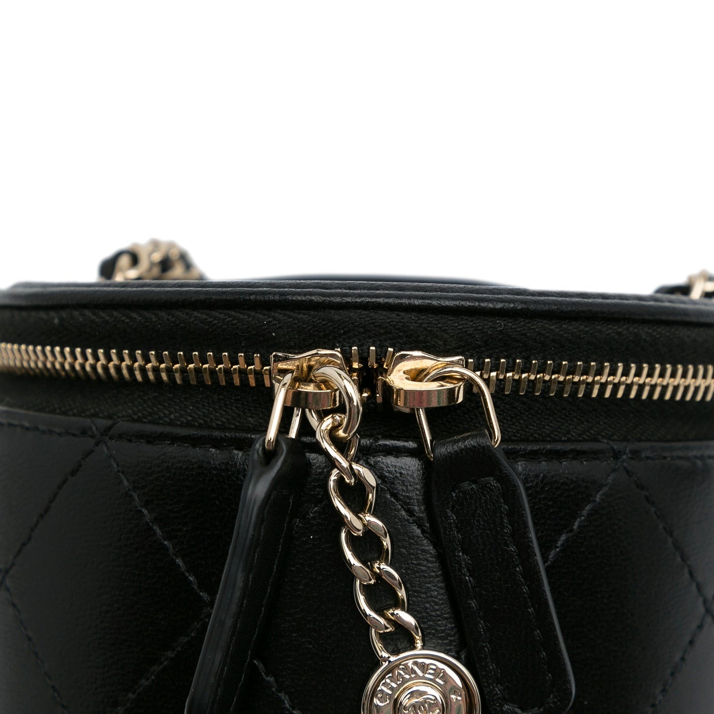 Chanel Mini CC Round Chain Vanity Bag Black