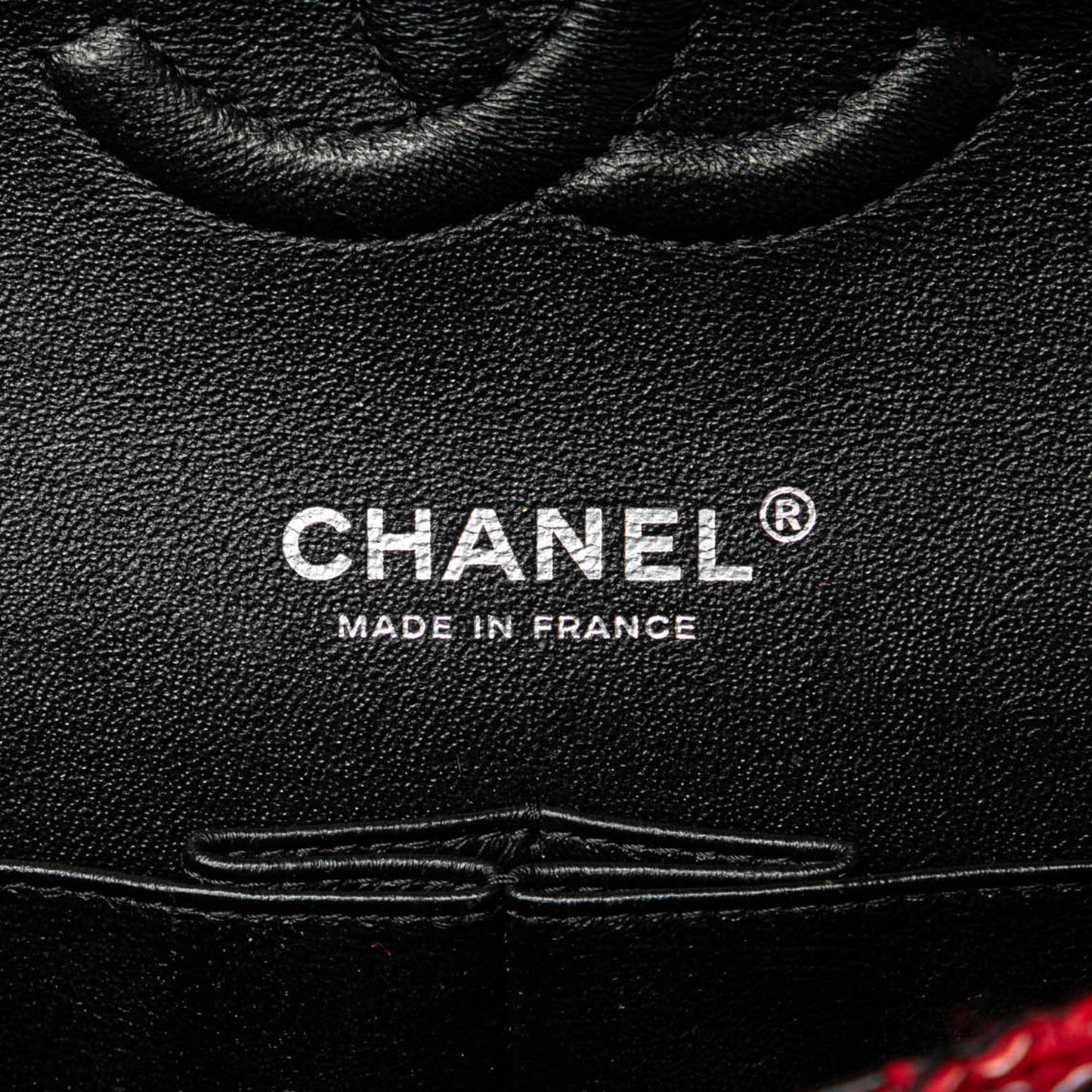 Chanel Medium Tweed Braided Charms Double Flap Red