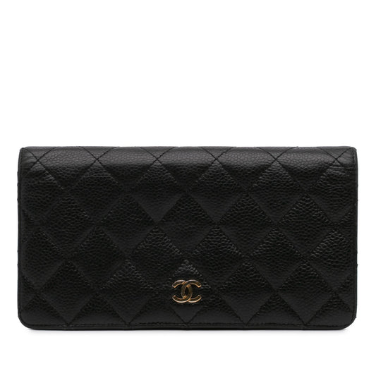 Chanel CC Caviar Bifold Wallet Black