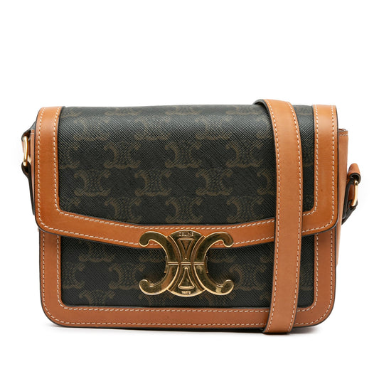 Celine Teen Coated Canvas Triomphe Crossbody Brown