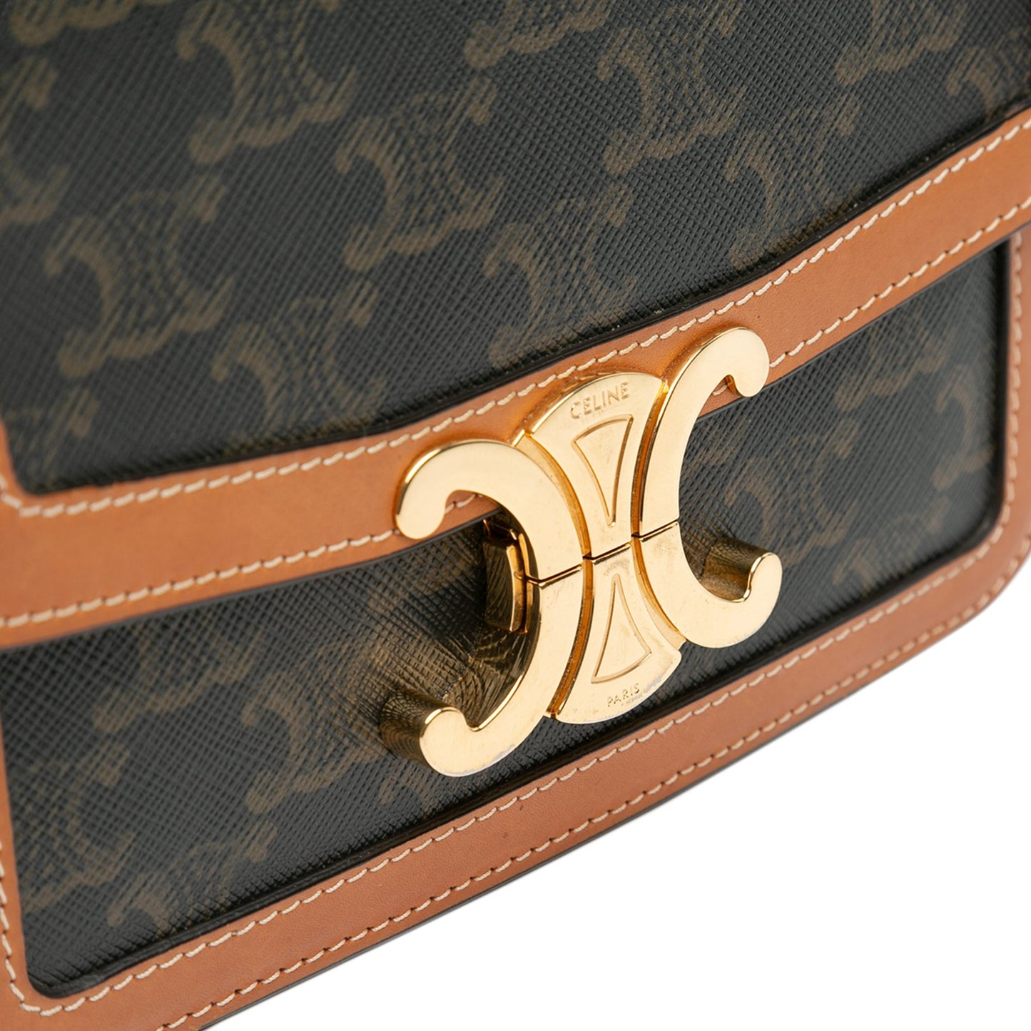 Celine Teen Coated Canvas Triomphe Crossbody Brown