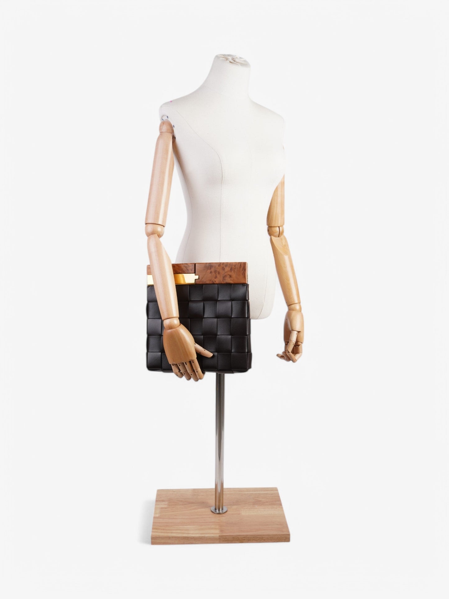 Bottega Veneta Snap Clutch Brown Leather