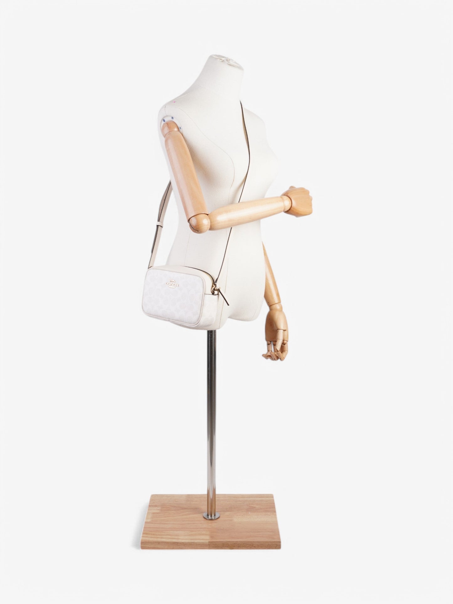 Coach Jamie Camera Bag White Coated Canvas Mini