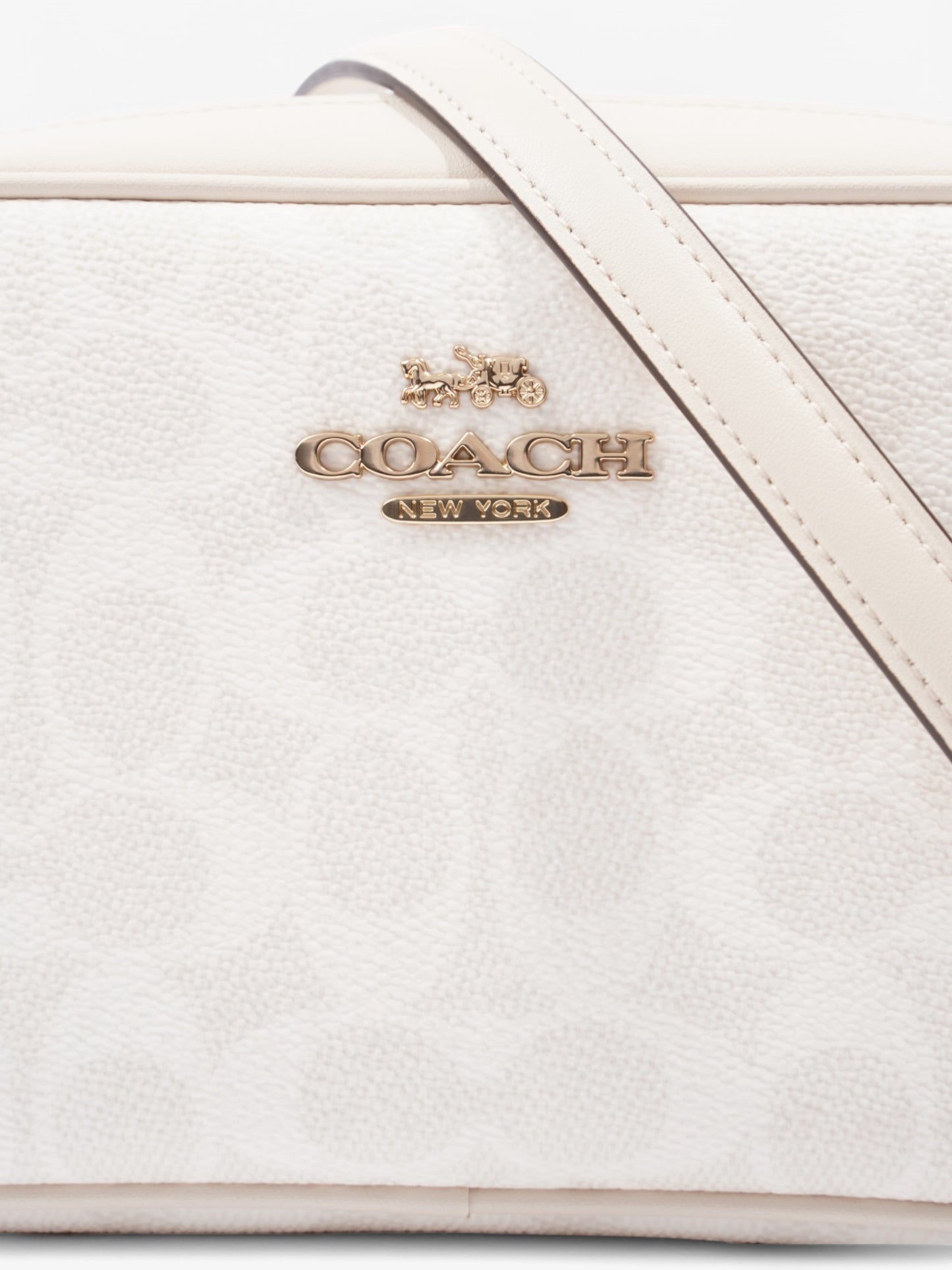 Coach Jamie Camera Bag White Coated Canvas Mini