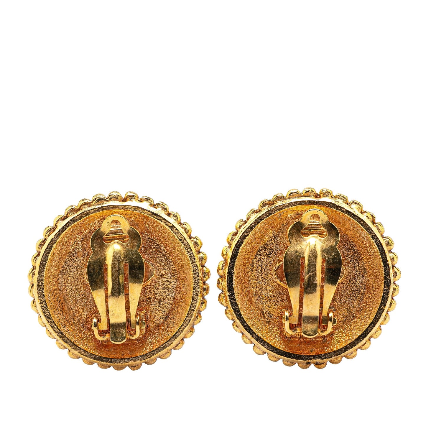 Chanel Gold Plated Faux Pearl Clip On Earrings Gold