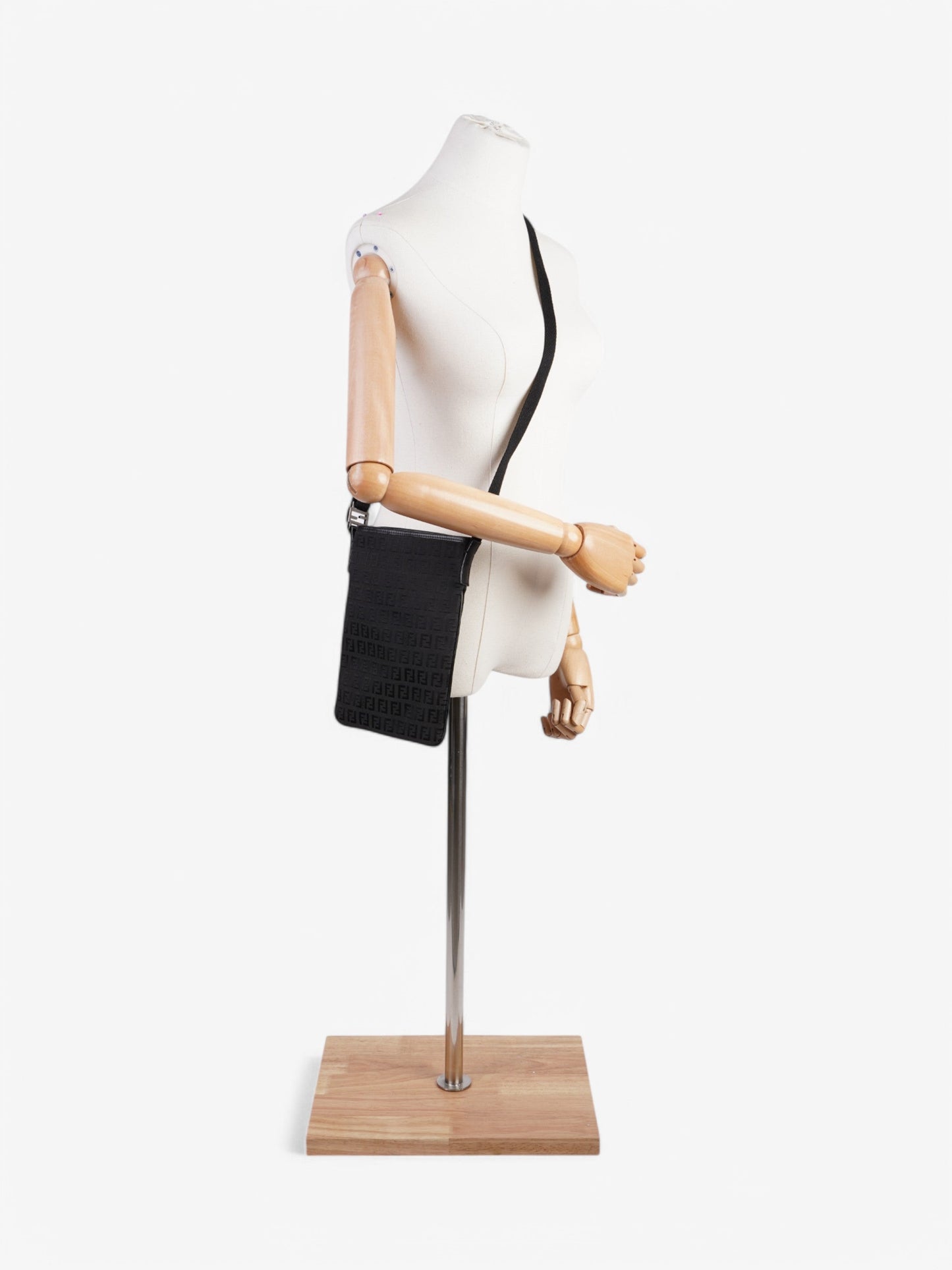 Fendi FF Messenger Bag Black Canvas