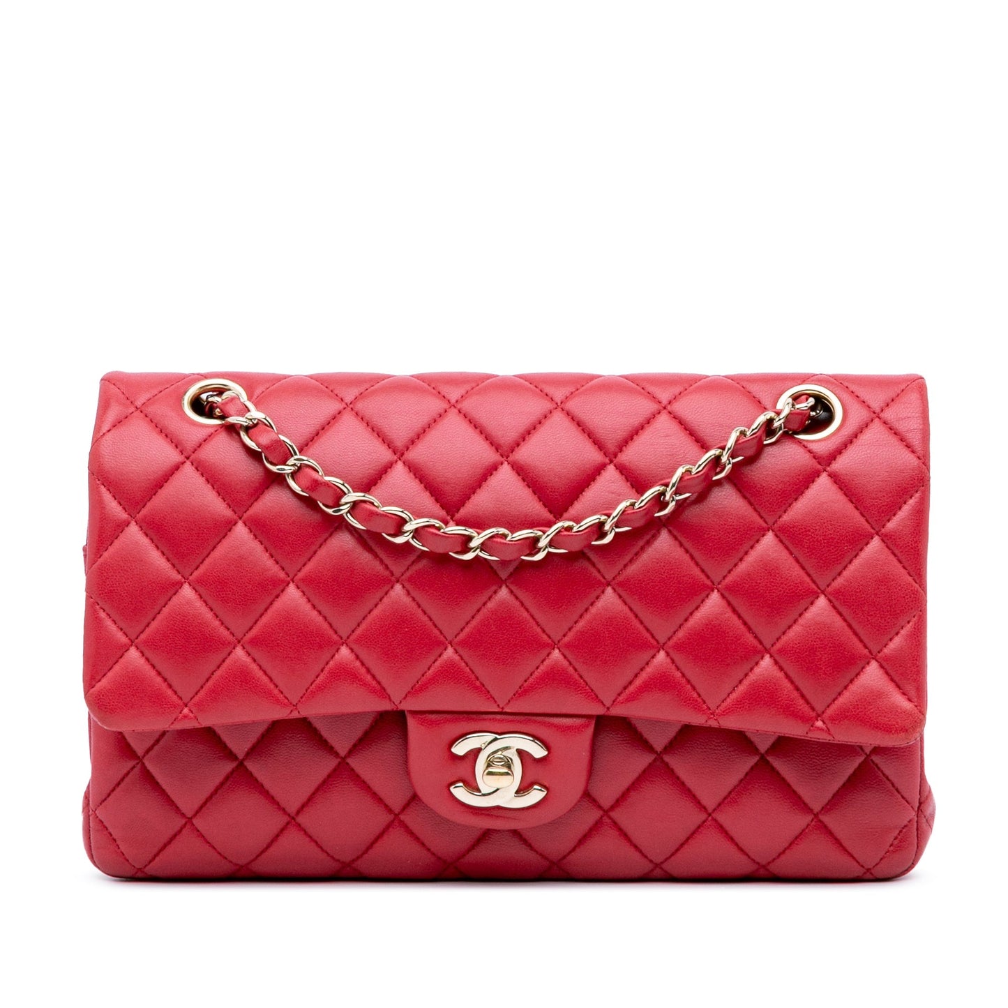 Chanel Medium Classic Lambskin Double Flap Red