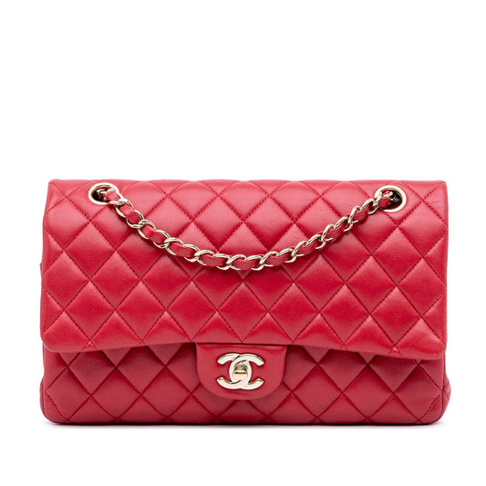 Chanel Medium Classic Lambskin Double Flap Red