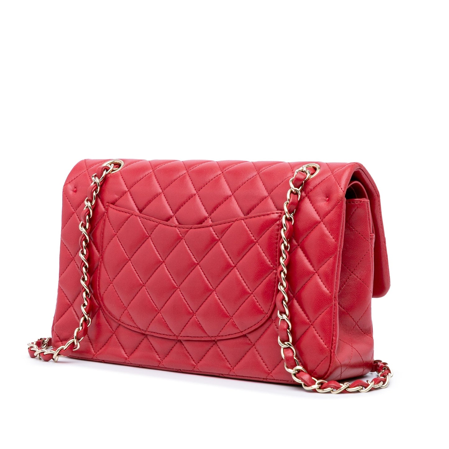 Chanel Medium Classic Lambskin Double Flap Red