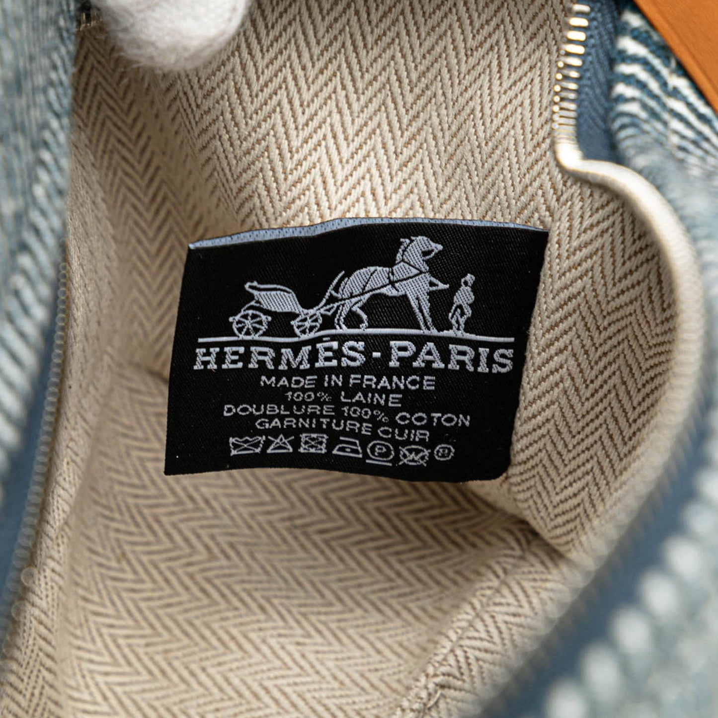 Hermès Small Toile Bride A Brac Blue