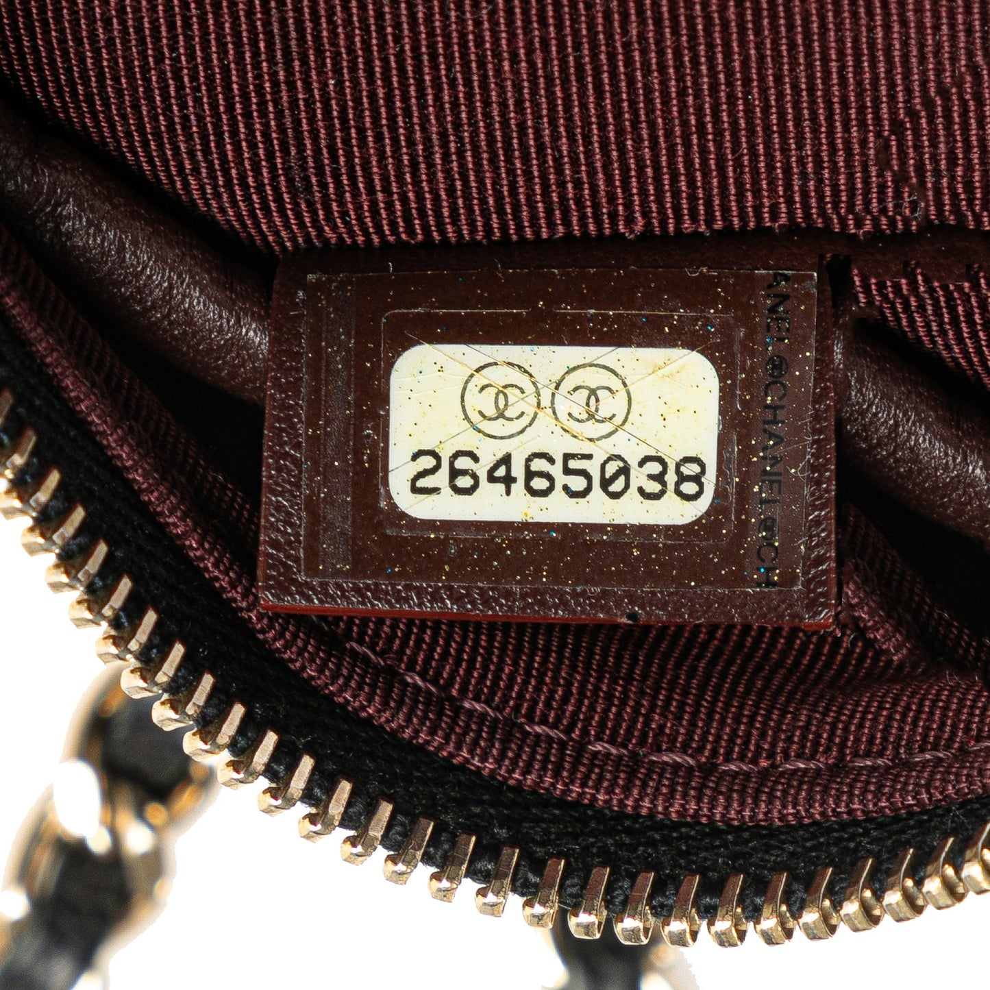 Chanel CC Quilted Caviar Round Clutch With Chain Black