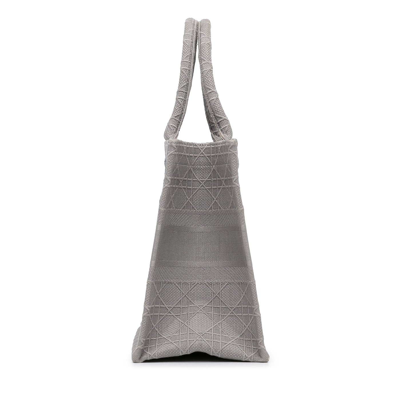 Dior Medium Cannage Embroidered Book Tote Gray