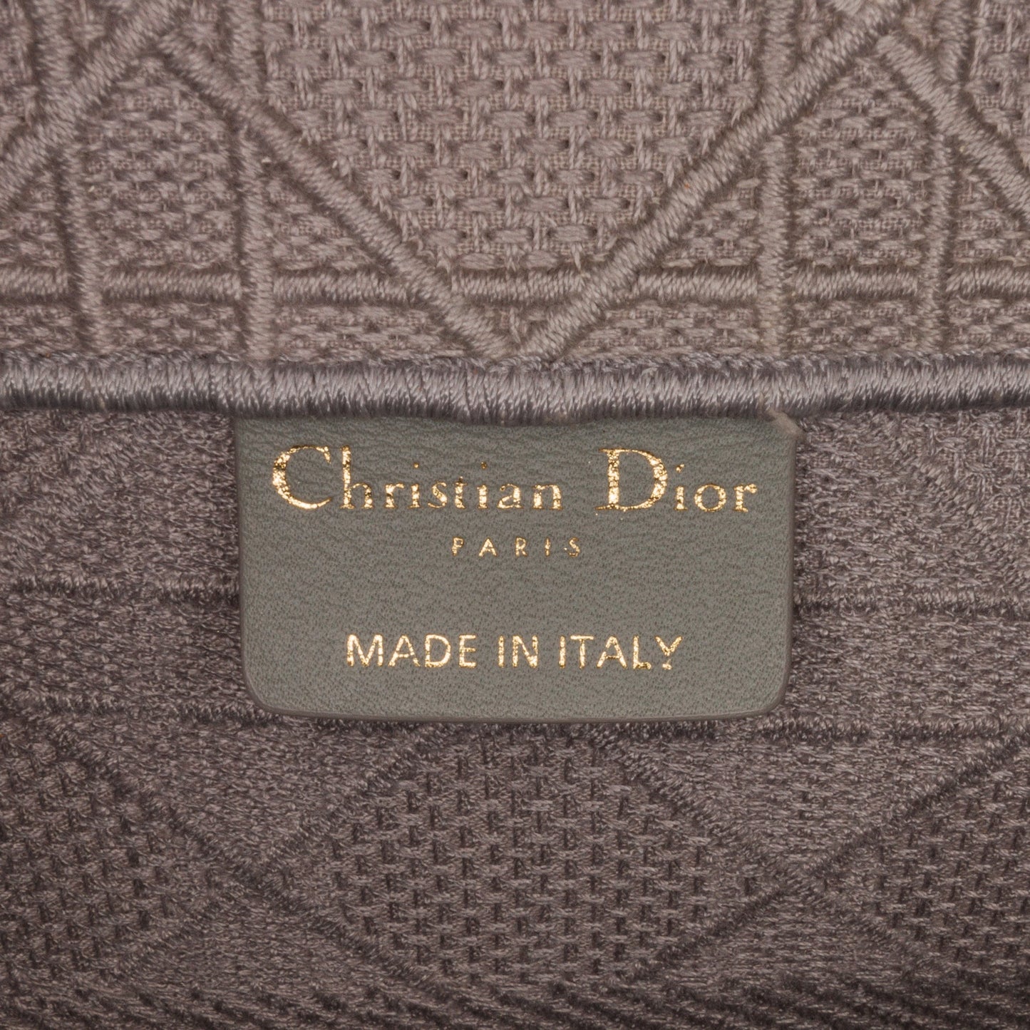 Dior Medium Cannage Embroidered Book Tote Gray