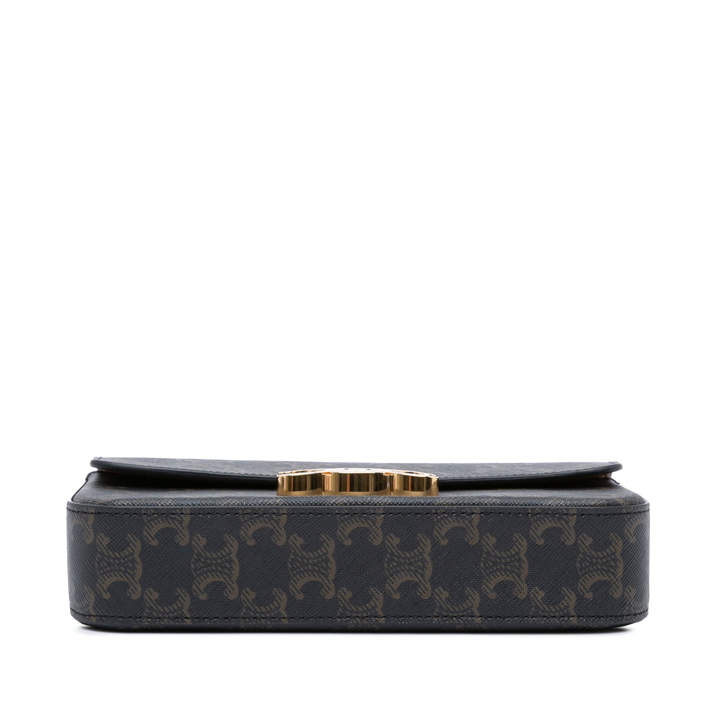 Celine Triomphe Coated Canvas Claude Chain Shoulder Bag Brown