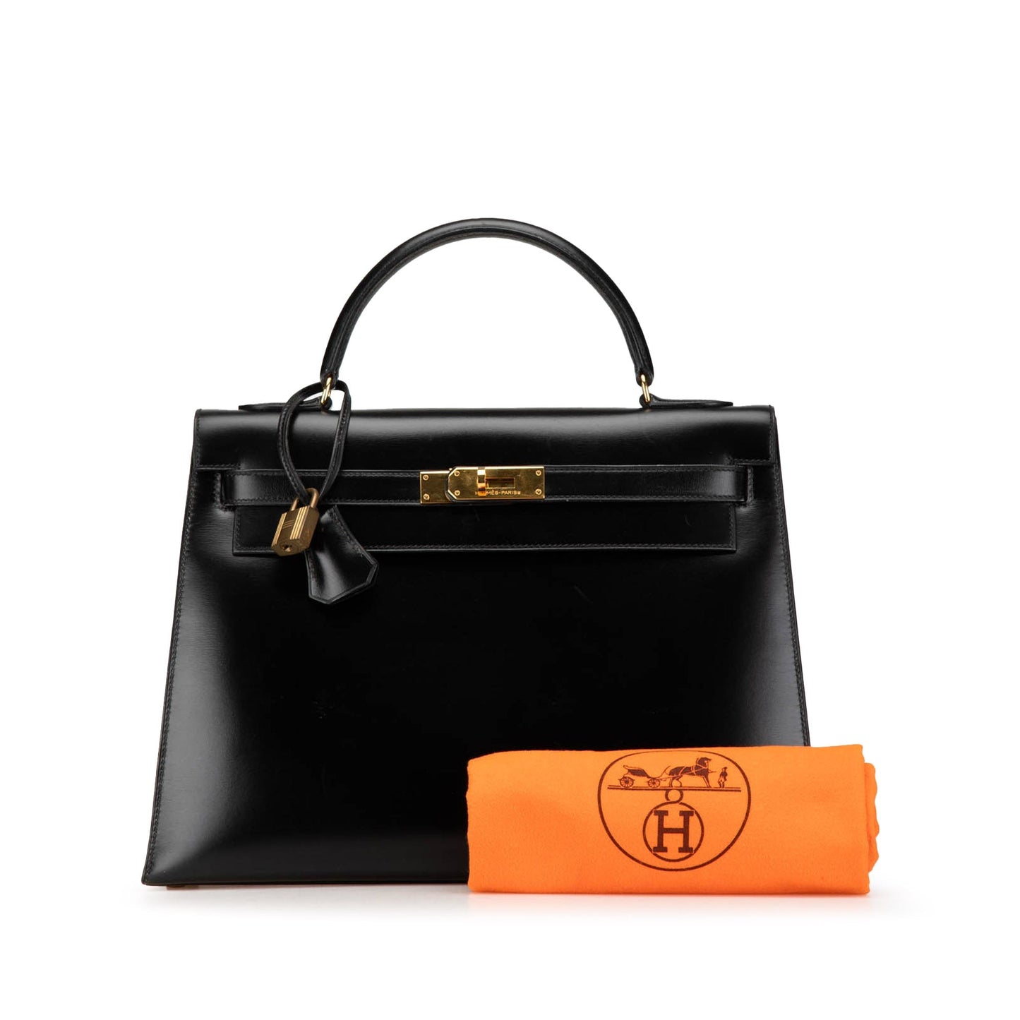 Hermès Box Calf Kelly Sellier 32 Black