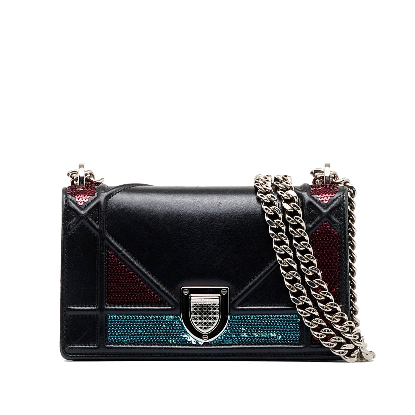 Dior Mini Diorama Sequin Flap Black
