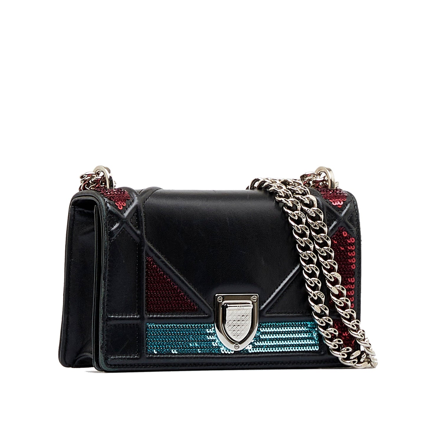 Dior Mini Diorama Sequin Flap Black