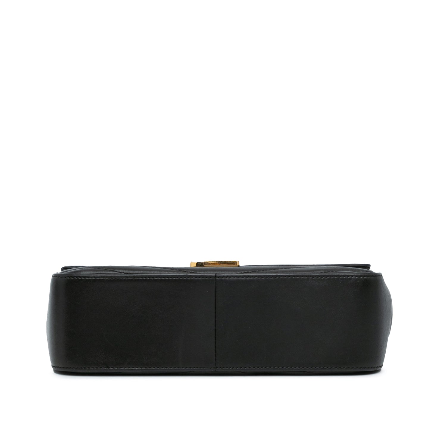 Saint Laurent Medium Lambskin Chevron Monogram Sulpice Bag Black