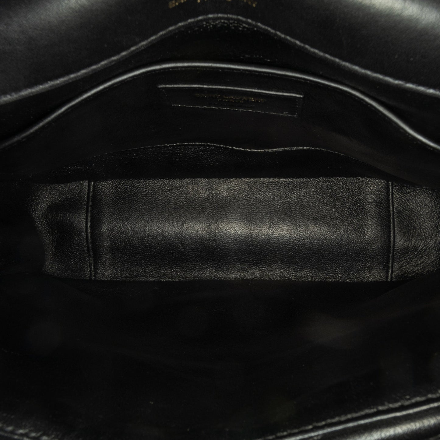 Saint Laurent Medium Lambskin Chevron Monogram Sulpice Bag Black