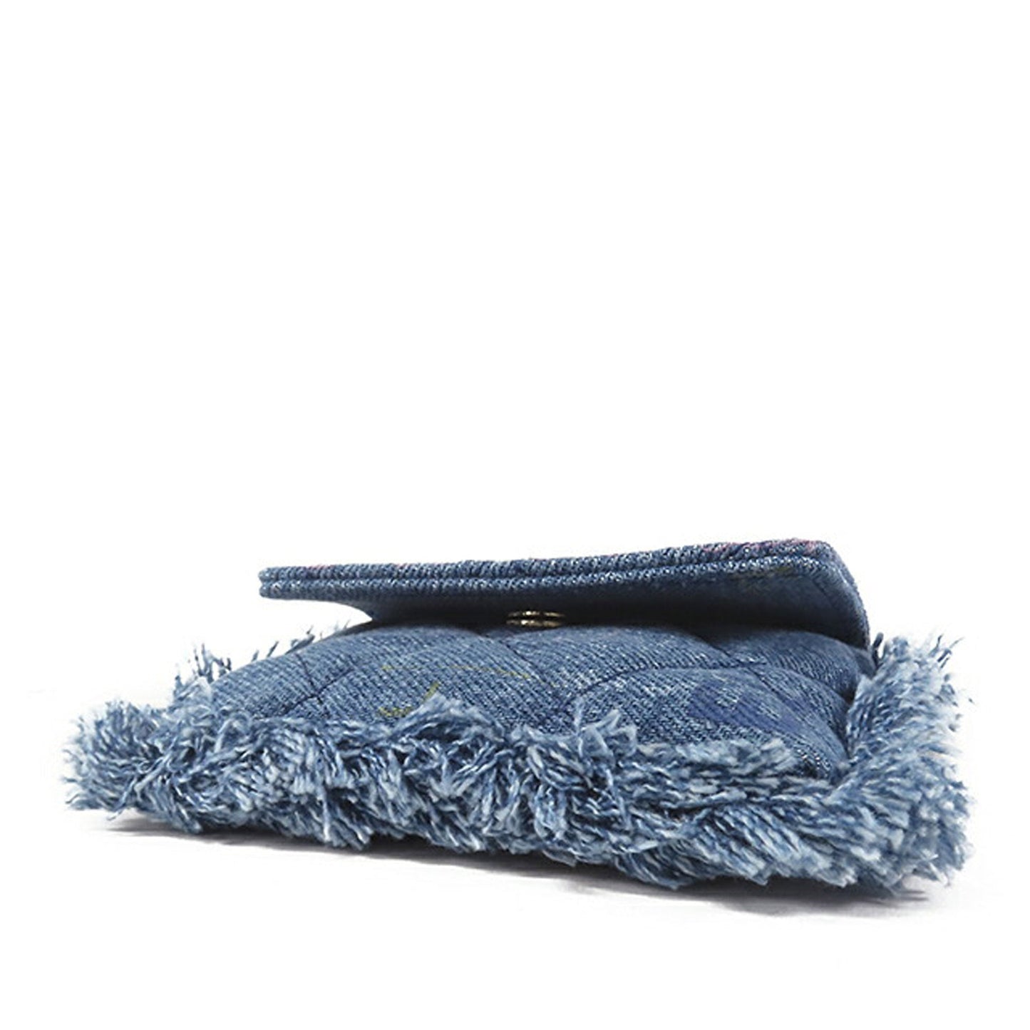 Chanel Mini Denim Mood Clutch with Chain Blue
