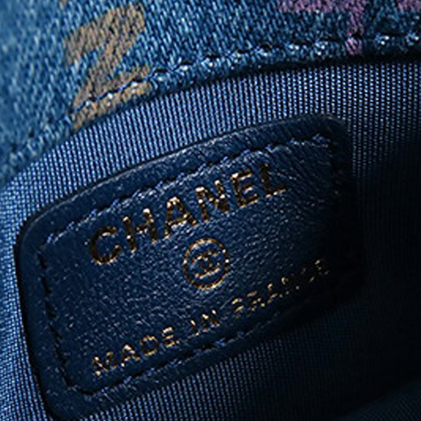 Chanel Mini Denim Mood Clutch with Chain Blue