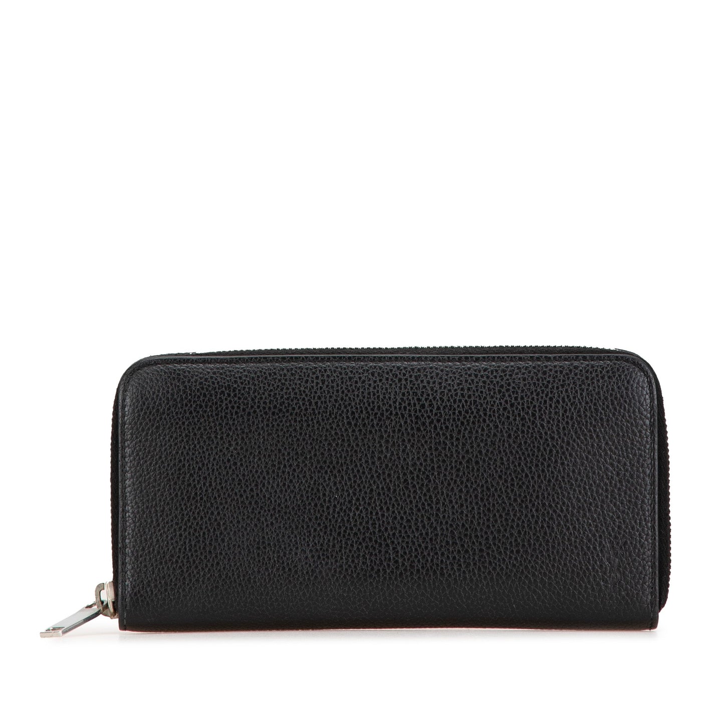 Saint Laurent Leather Zip Around Long Wallet Black