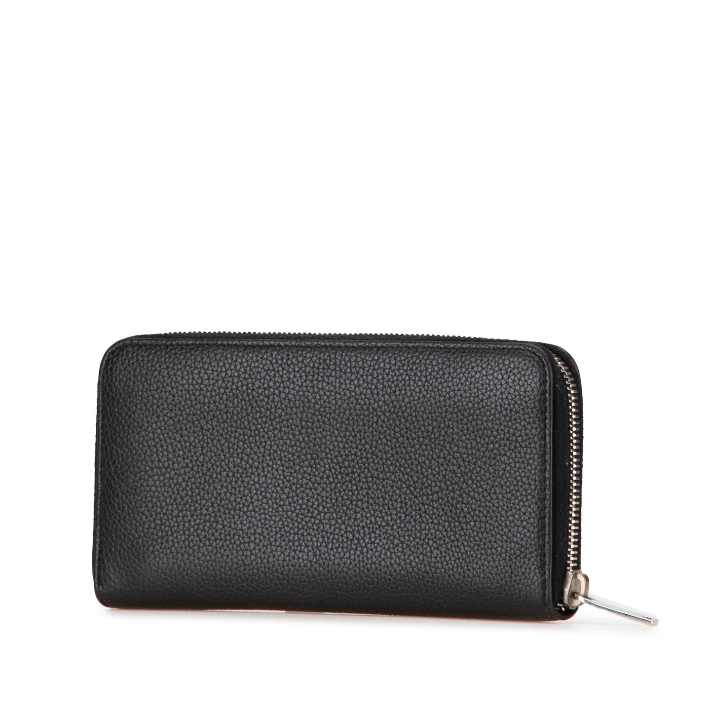 Saint Laurent Leather Zip Around Long Wallet Black