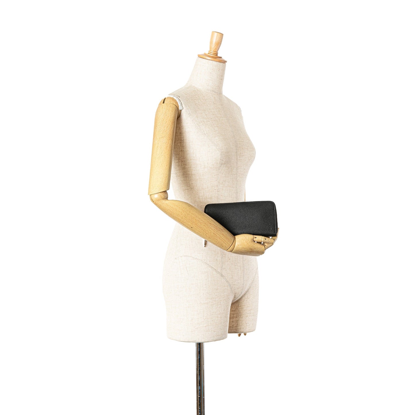 Saint Laurent Leather Zip Around Long Wallet Black