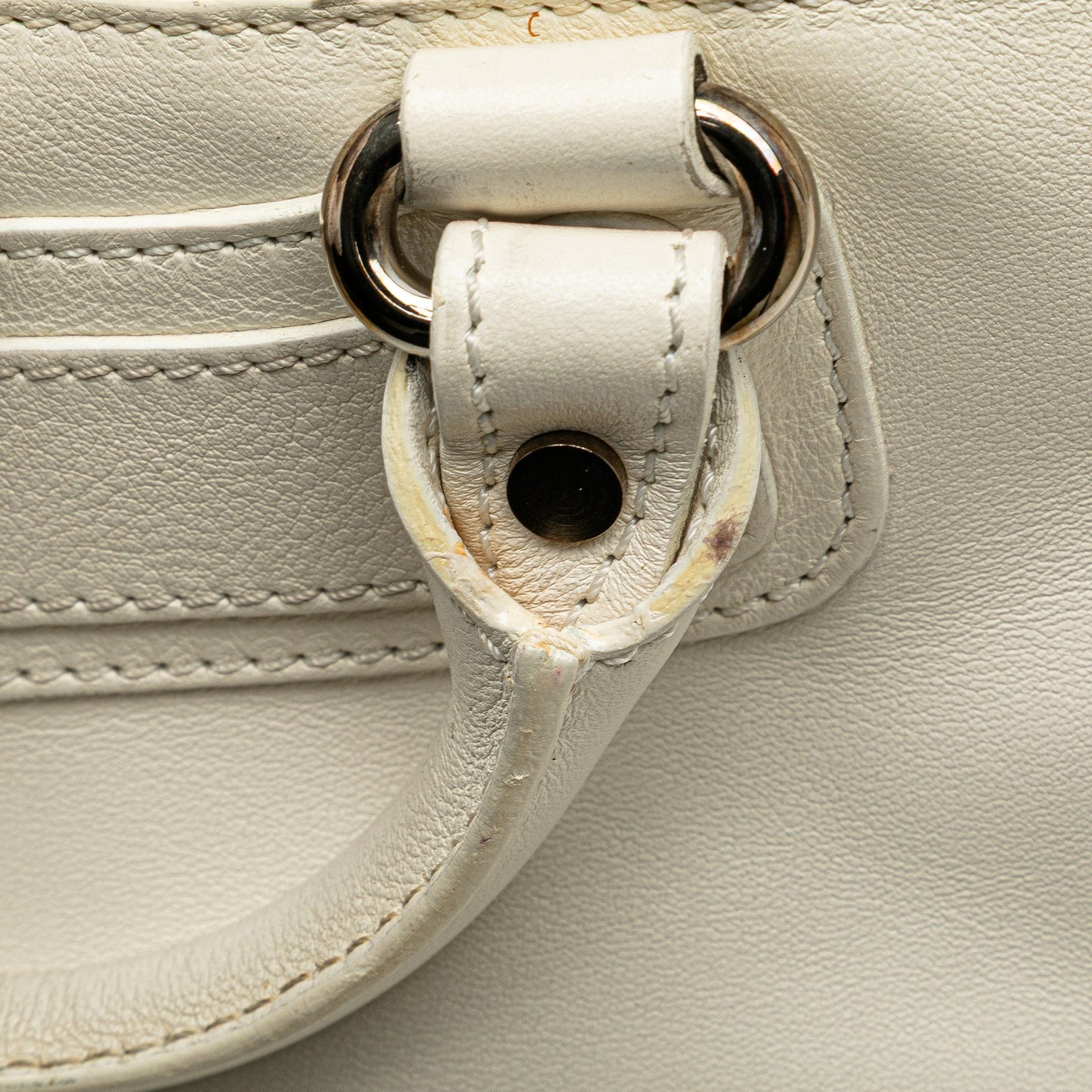 Celine Mini Leather Boogie Handbag White