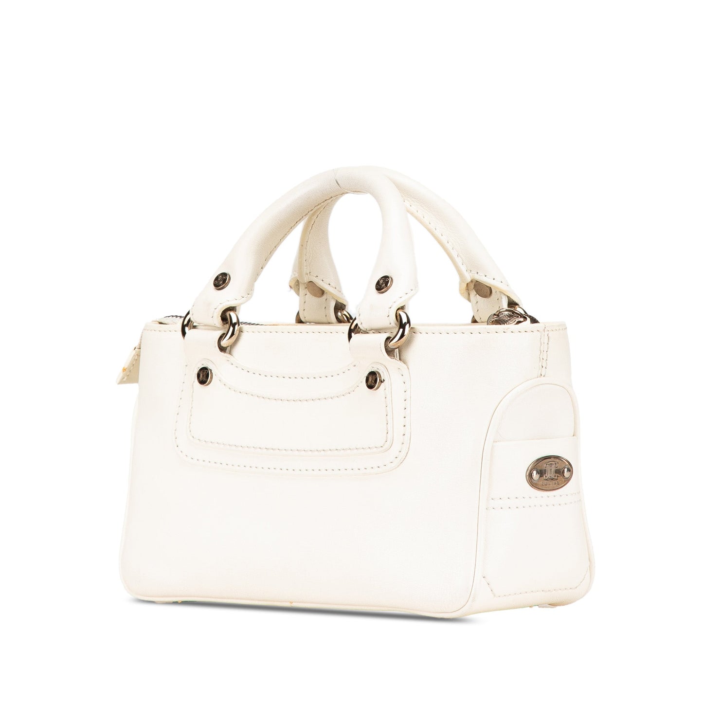 Celine Mini Leather Boogie Handbag White