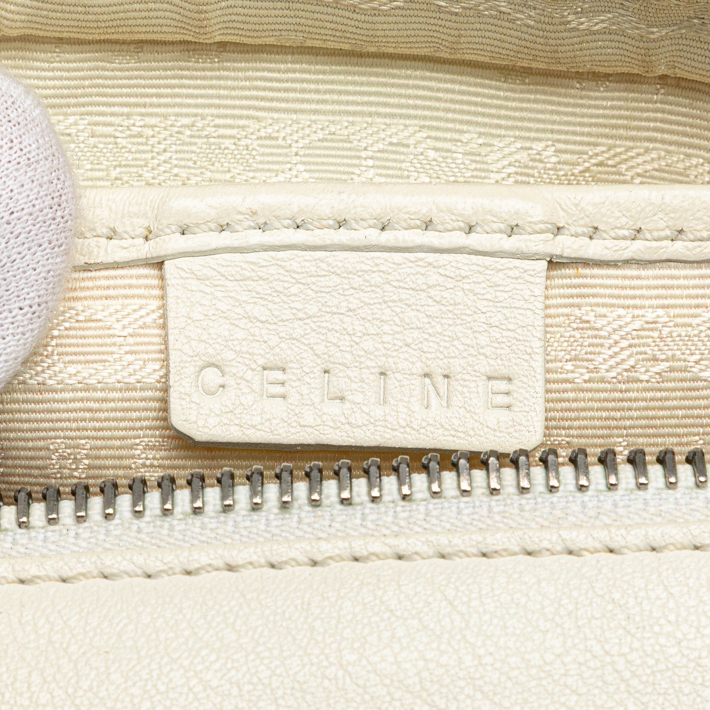 Celine Mini Leather Boogie Handbag White