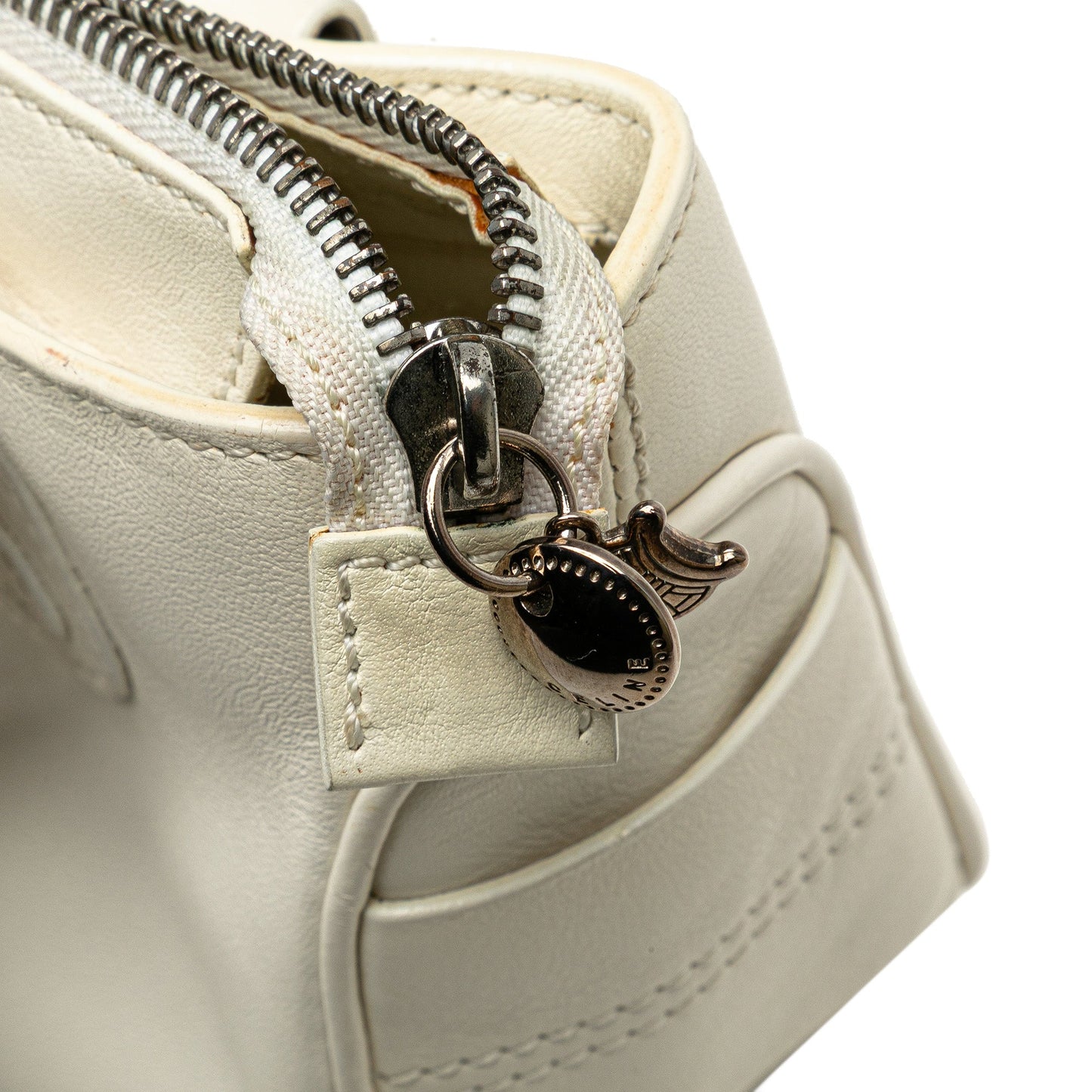 Celine Mini Leather Boogie Handbag White