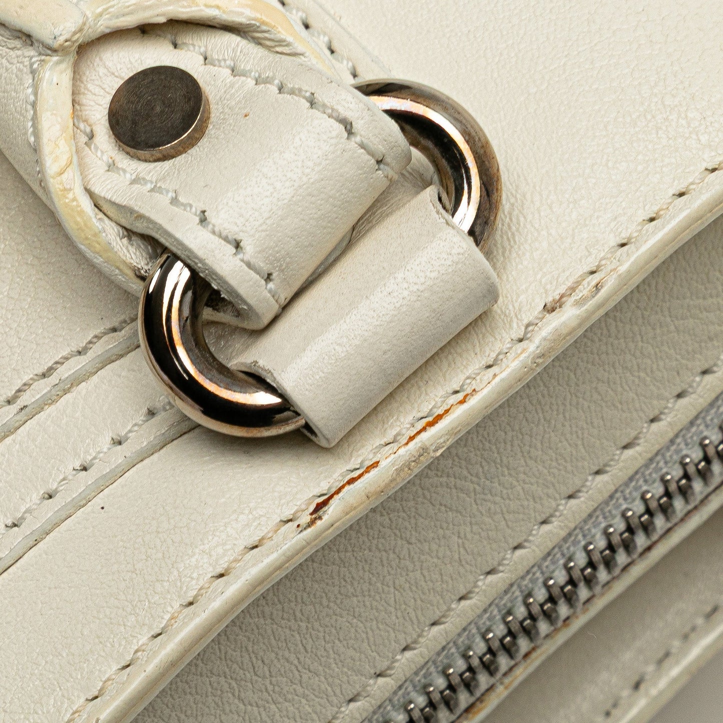 Celine Mini Leather Boogie Handbag White