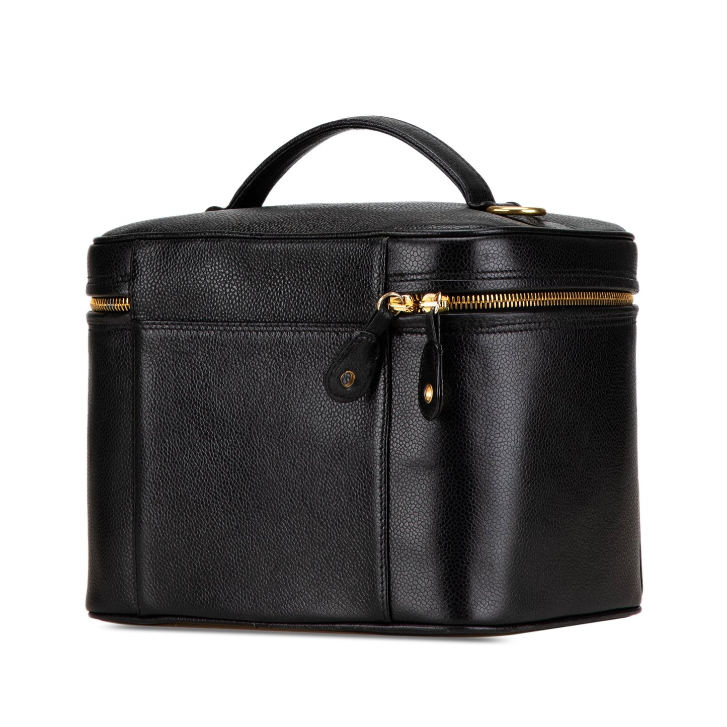 Chanel CC Caviar Vanity Train Case Black