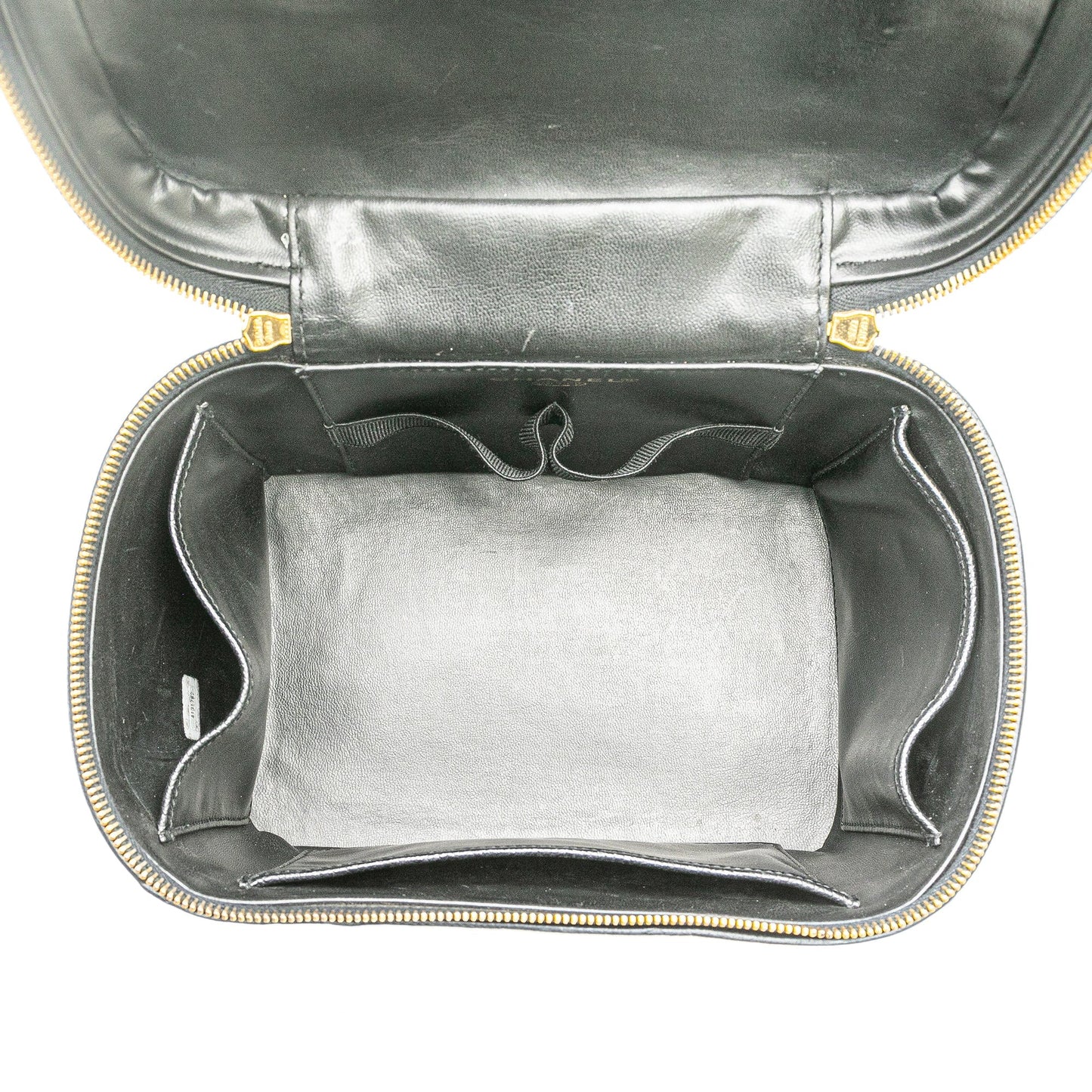 Chanel CC Caviar Vanity Train Case Black