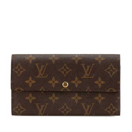 Louis Vuitton Monogram Sarah Long Wallet Brown