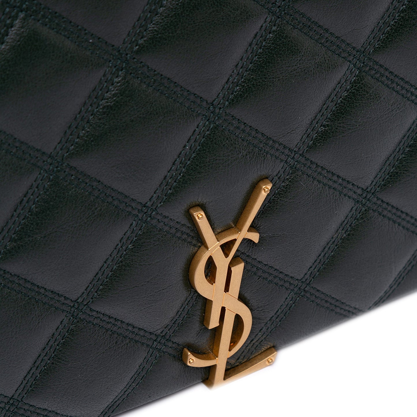 Saint Laurent Small Quilted Lambskin Becky Chain Shoulder Bag Green