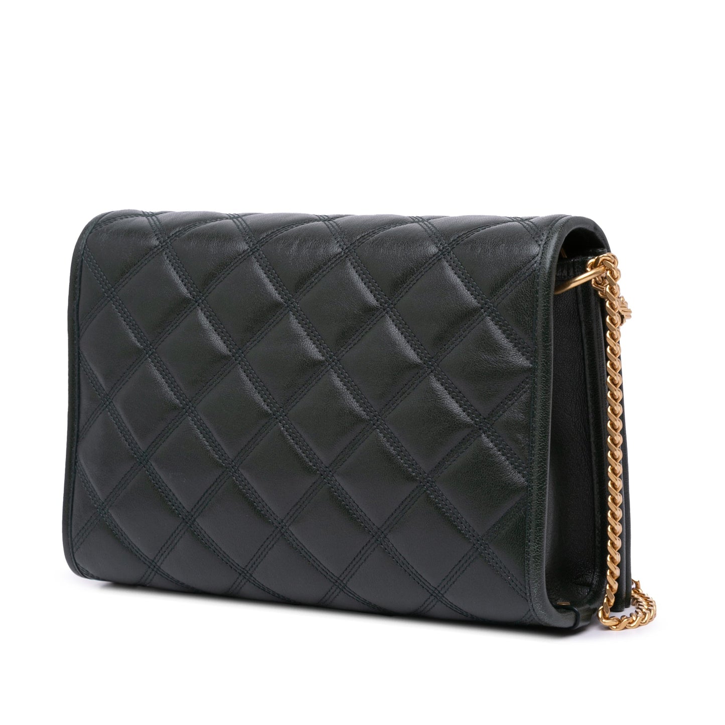 Saint Laurent Small Quilted Lambskin Becky Chain Shoulder Bag Green