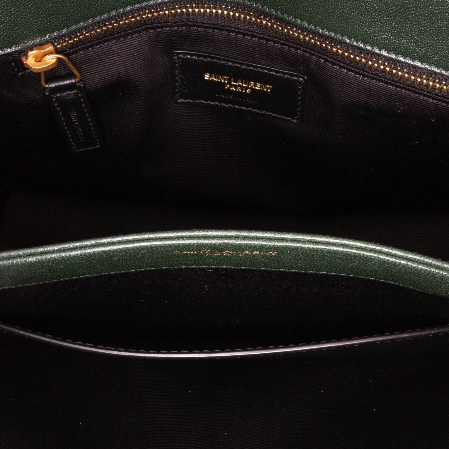 Saint Laurent Small Quilted Lambskin Becky Chain Shoulder Bag Green