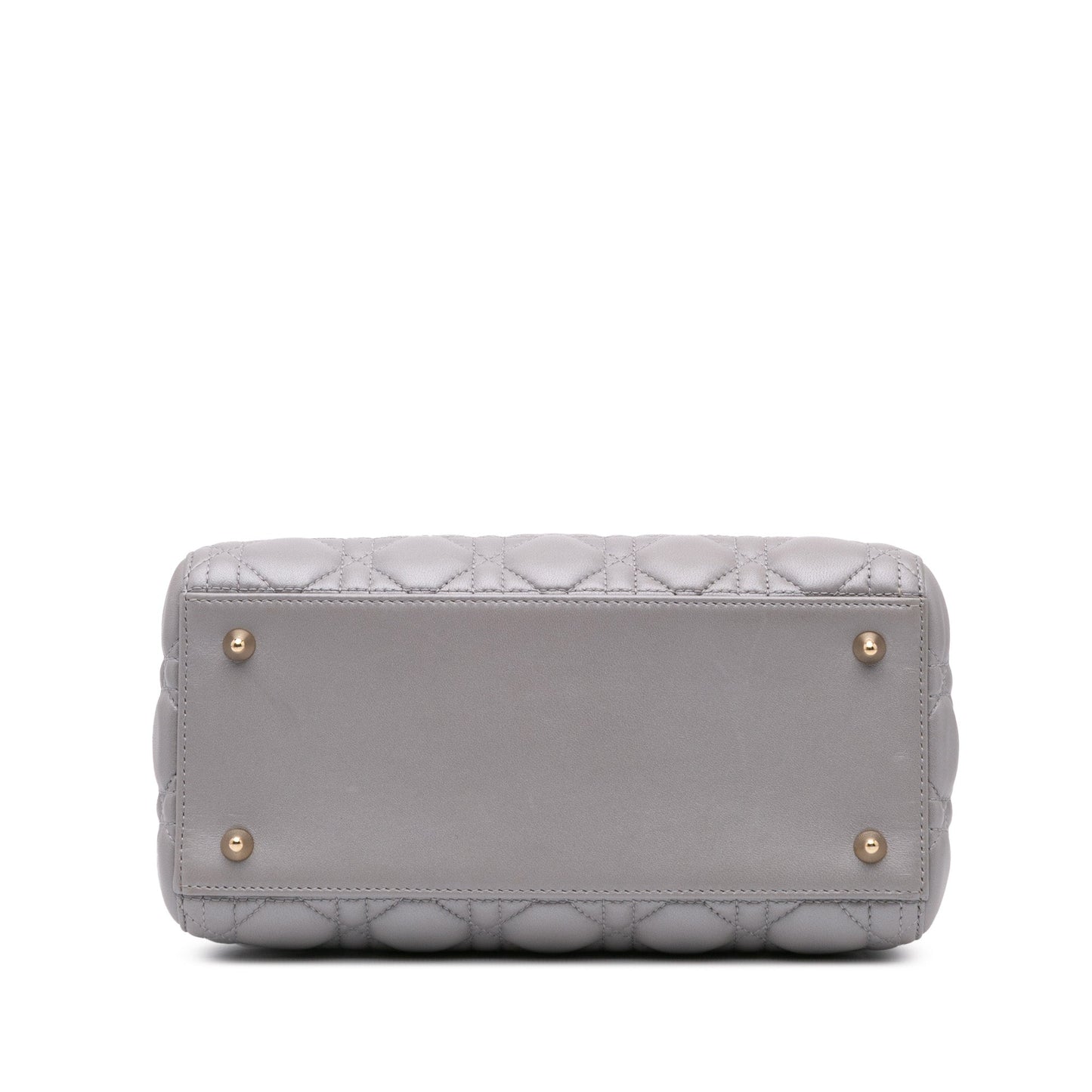 Dior Medium Pearlescent Lambskin Cannage Lady Dior Gray