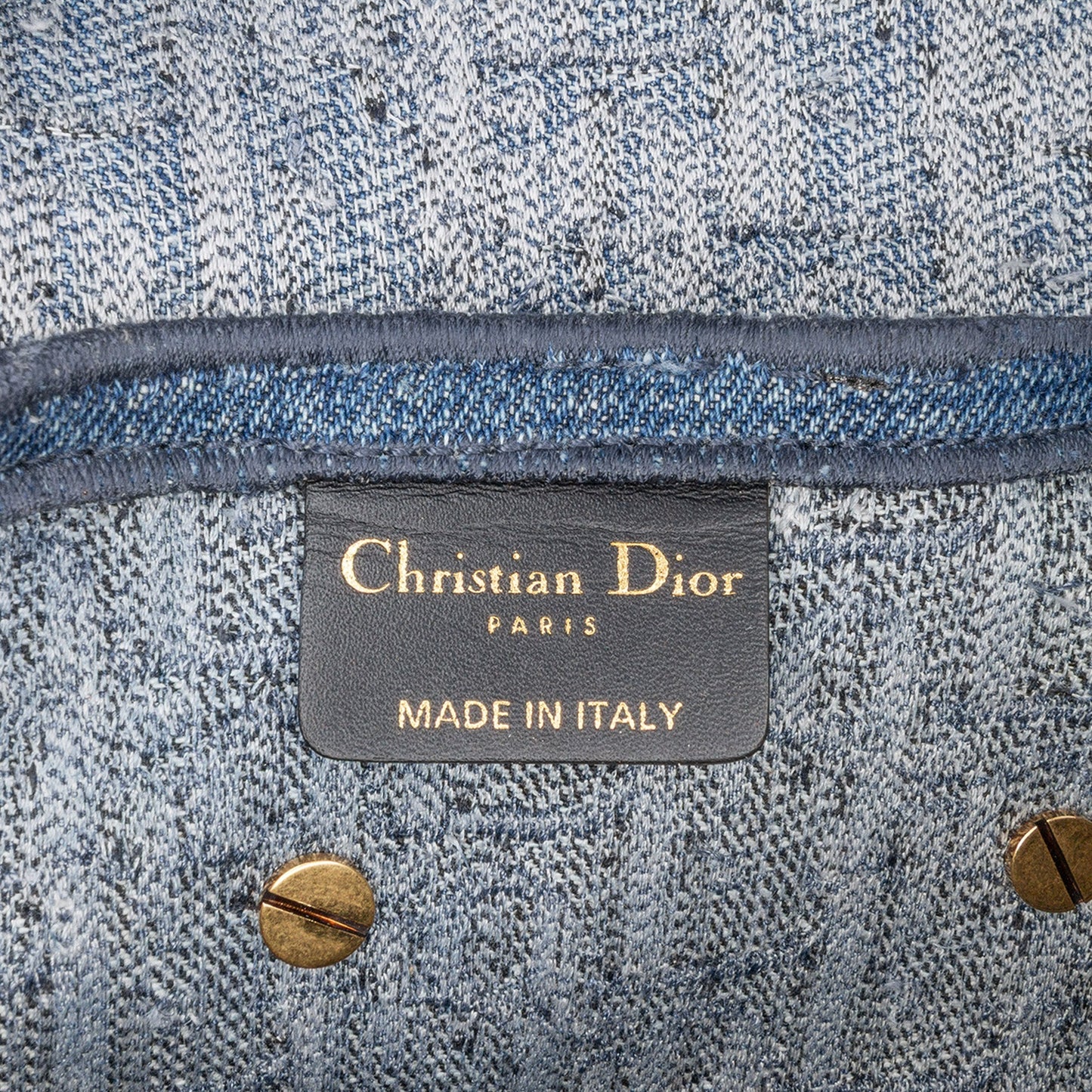 Dior Oblique Embroidered Denim Saddle Bag Blue