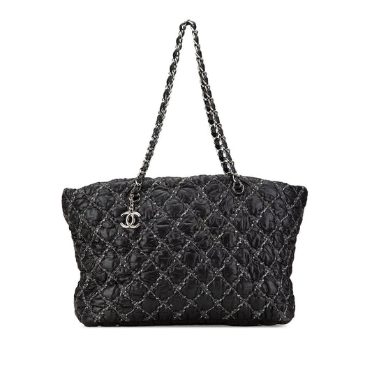 Chanel Paris-Byzance Tweed On Stitch Shoulder Bag Black
